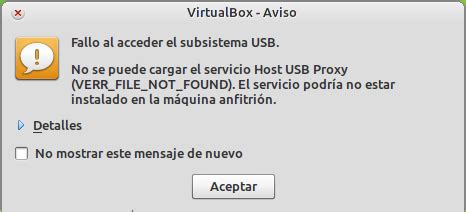 Virtualbox   Falló al acceder al subsistema USB ~ Mi blog ...