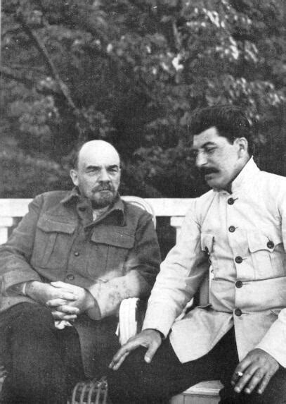 Vladimir Lenin and Joseph Stalin posing for a photograph ...