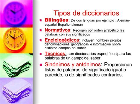 VOCABULARIO 1.Tipos de diccionarios 2.Sinónimos y ...