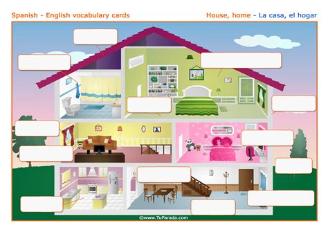 Vocabulario: Casa   House. Imprimir.   Vocabulario español ...