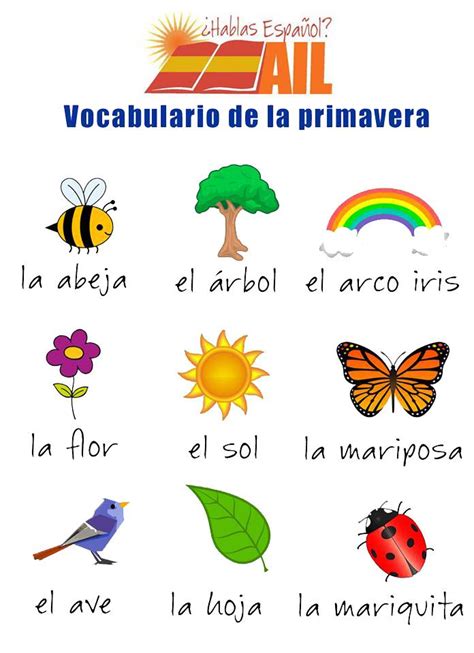 vocabulario de la primavera | PRIMAVERA | Pinterest ...