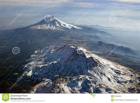 Volcanes Popocatepetl And Iztaccihuatl, Mexico. View From ...