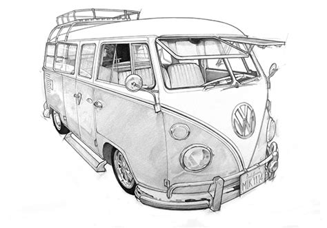 VW Camper Van Sketch | Inspiration | Pinterest | Vw camper ...