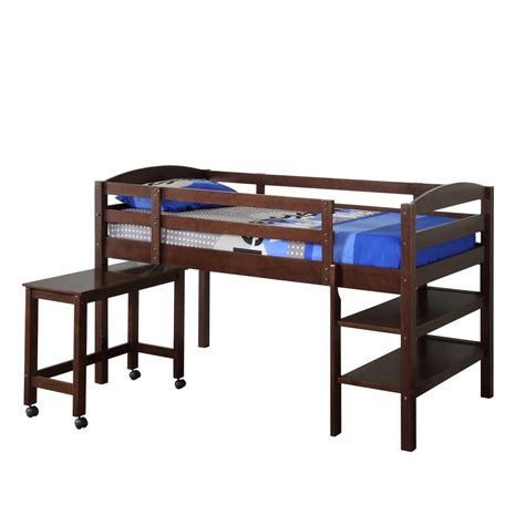 Walker Edison Twin Wood Loft Bed w/ Desk by OJ Commerce ...