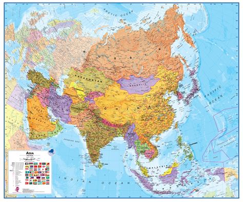 Wall Map of Asia   Large Laminated Political Map