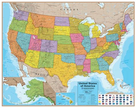Wall Map of the United States Laminated Just $19.99!