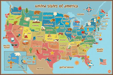 Wall Pops WPE0623 Kids USA Dry Erase Map Decal Wall Decals ...