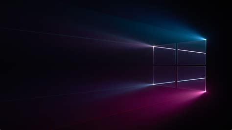Wallpaper Windows 10, Windows logo, Blue, Pink, Dark, HD ...