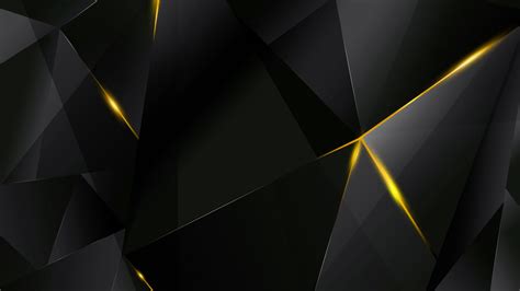 Wallpapers   Yellow Abstract Polygons  Black BG  by ...