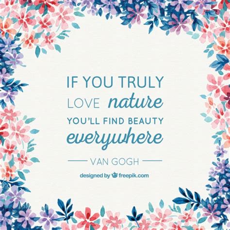 Watercolor nature background with a Van Gogh quote Vector ...