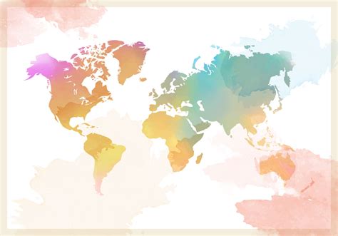 Watercolor World Map Vector   Download Free Vector Art ...