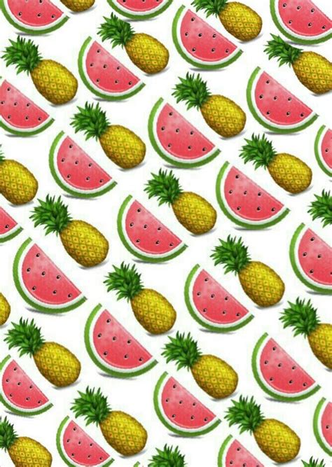 Watermelon and pineapple emoji background ♥ on We Heart It