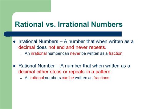 We are learning to identify irrational numbers. Friday ...