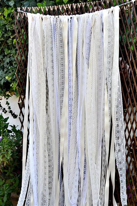 Wedding Backdrop Curtain. Ivory White Lace Ribbon Curtain ...