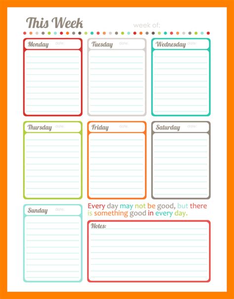 weekly planner template 01   Templates Station