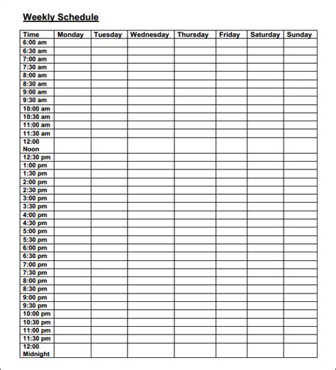 Weekly Schedule Template   9+ Download Free Documents in ...