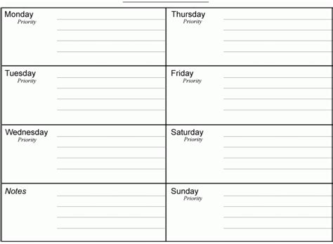 Weekly Time Schedule Template – PDF Excel Word – Get ...