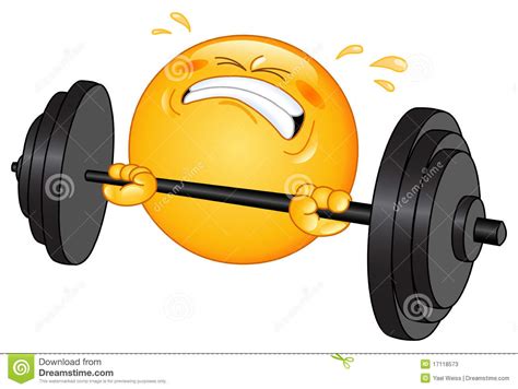 Weightlifter emoticon stock vector. Image of isolated ...