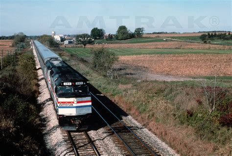 Western long distance train led by F40PH No. 245, 1980s ...