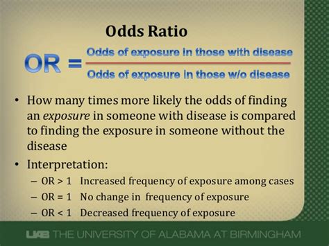 What does an odds ratio or relative risk mean?