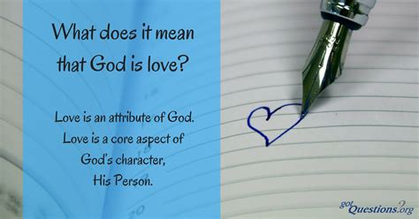 What does it mean that God is love?