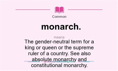 What does monarch. mean?   Definition of monarch ...