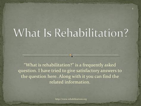 What is rehabilitation