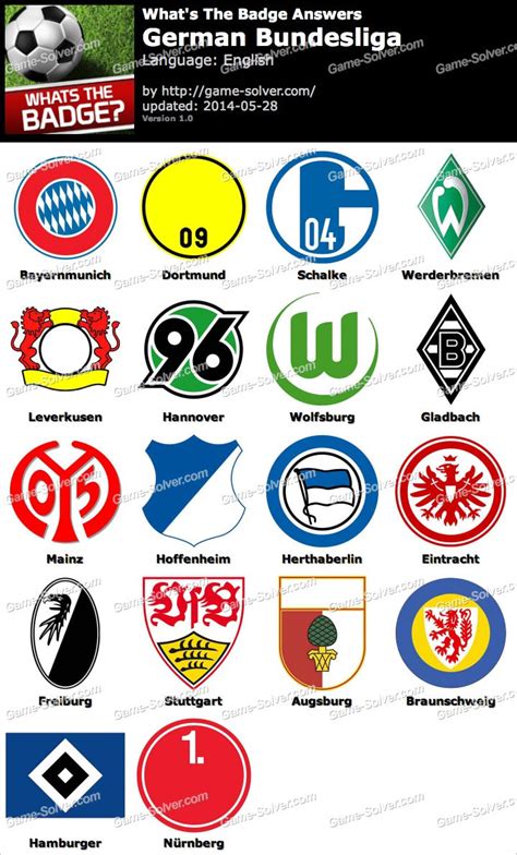Whats The Badge German Bundesliga Answers   Game Solver