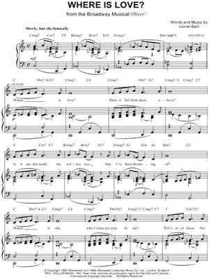 Where Is Love?  from  Oliver!  Sheet Music   Download & Print