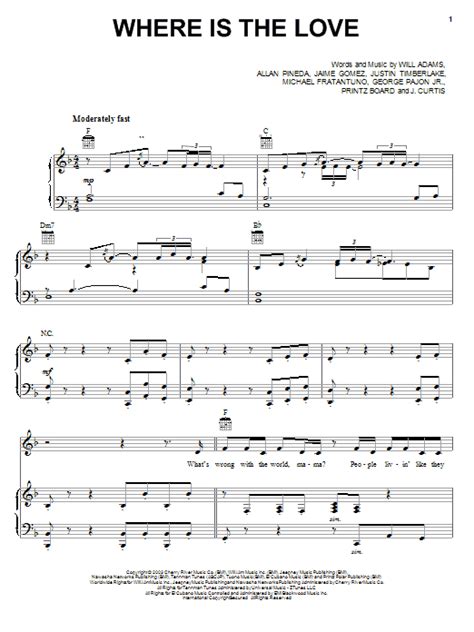 Where Is The Love | Sheet Music Direct