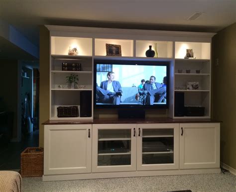 White Ikea Besta Entertainment Center With Recessed ...