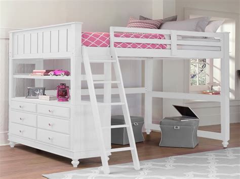 White Loft Beds With Desk For Girls