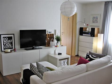 White Modern Living Room with IKEA Besta Media storage ...