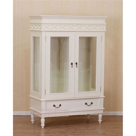 White Painted Display Cabinet Small – Furnindo