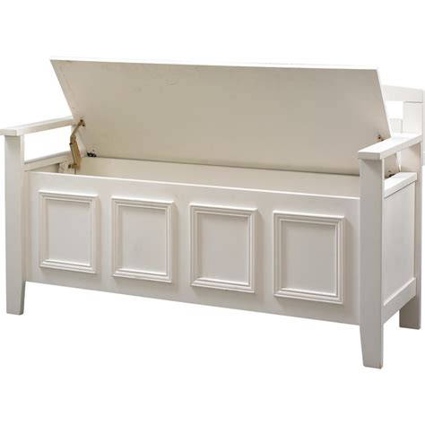 White Wood Storage Bench: Practical and Doubled Functional ...