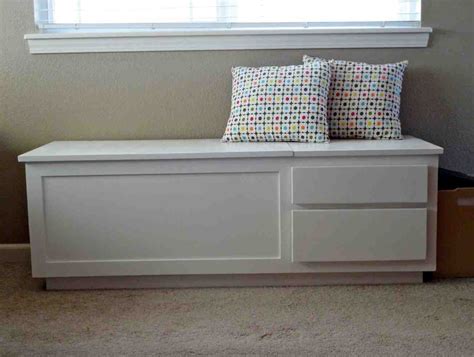 white wooden storage bench   Home Furniture Design