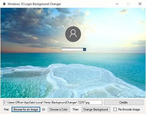 Windows 10 Login Background Changer Tool