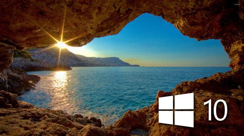 Windows 10 over the cave simple logo wallpaper   Computer ...