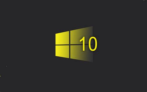 Windows 10 system, yellow style logo, black background ...