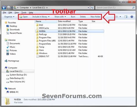 Windows Explorer Toolbar Buttons   Customize   Windows 7 ...