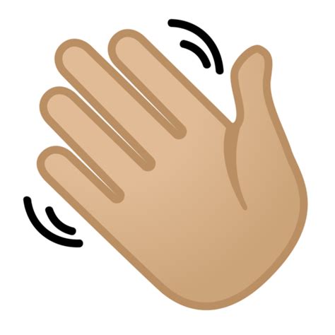 winkende Hand: mittelhelle Hautfarbe Emoji