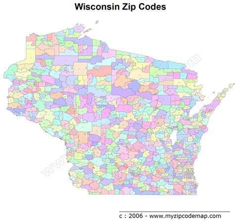Wisconsin Zip Code Maps   Free Wisconsin Zip Code Maps