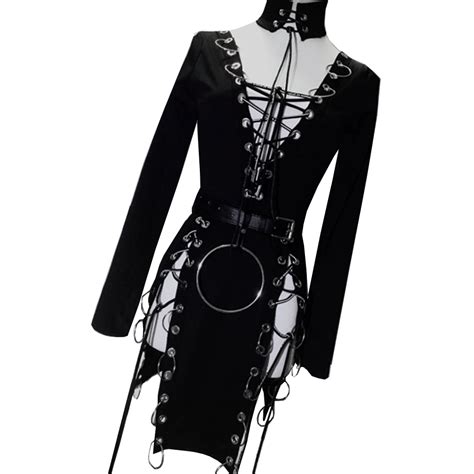 Womens Black Punk Choker Gothic Dresses Clothing Punk Rock ...