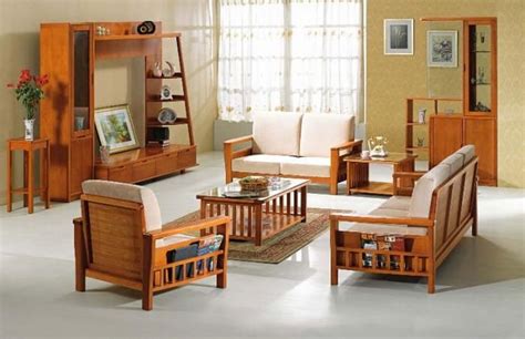 Wooden sofa and furniture set designs for small living ...