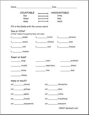 Worksheet: Easy Adjectives of Quantity  ESL  | abcteach