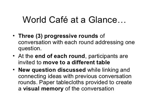 World Cafe Protocol