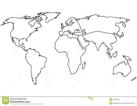 world continents map vector outline map 36016831.jpg   Map ...