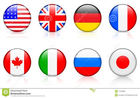 World Flags: G8 countries stock vector. Illustration of ...