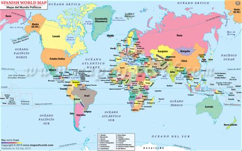 World Map in Spanish Mapa Del Mundo | Mapas | Pinterest ...