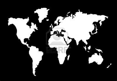 World map silhouette black and white | Craft Ideas ...